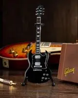 Authentic Axe Heaven Gibson SG Standard Ebony 1:4 Scale Mini Electric Guitar Model GG-221AH