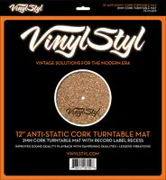 Vinyl StylT 12\\" Anti-Static Cork Turntable Mat Premium