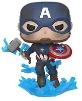 Original FUNKO POP! Marvel: Endgame - Captain America w/ Broken Shield & Mjolinir