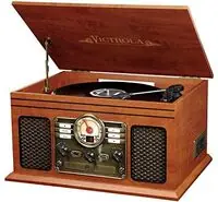 It Itvs200b 6/1 Ent Ctr Bt Cd Trntbl Am Fm Mahogan Reduced Price